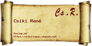 Csiki René névjegykártya